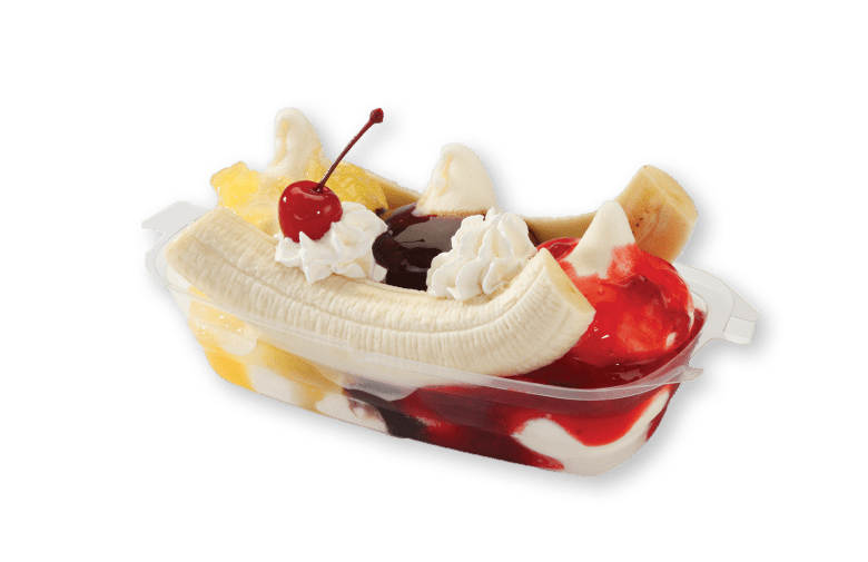 a classic banana split